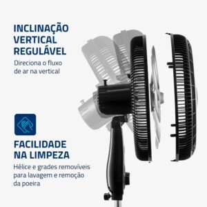 VENT COLUNA MONDIAL VSP-40C-NB 40CM SUPER POWER 220V - Imagem 6