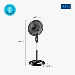 VENT COLUNA MONDIAL VSP-40C-NB 40CM SUPER POWER 220V - Imagem 3