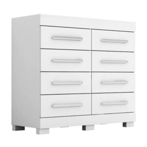 COMODA NALU BRANCO 8 GAVETAS 100% MDF COM PES ACP MOVEIS - Imagem 3