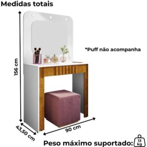 PENTEADEIRA CAMARIM ROUGE BRANCO - Imagem 3