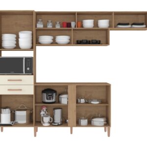 COZINHA DALLAS C/BALCAO RUST/NATURE OFF WHITE - Imagem 3