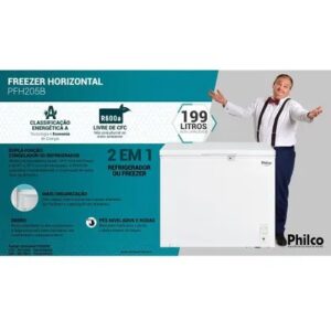 FREEZER HORIZONTAL PHILCO PFH205B 1PT 199L BRANCO 220V - Imagem 4