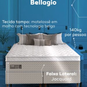 COLCHÃO BELLAGIO M.ENSACADA 1 EURO 1,98M X 1,58M X 0,36M - Imagem 3