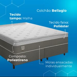 COLCHÃO BELLAGIO M.ENSACADA 1 EURO 1,98M X 1,58M X 0,36M - Imagem 6